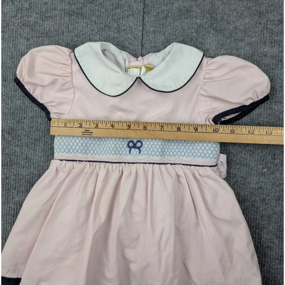 The Beaufort Bonnet Company Dress Girls 2T Smocked Retro Preppy Pink Event Girly